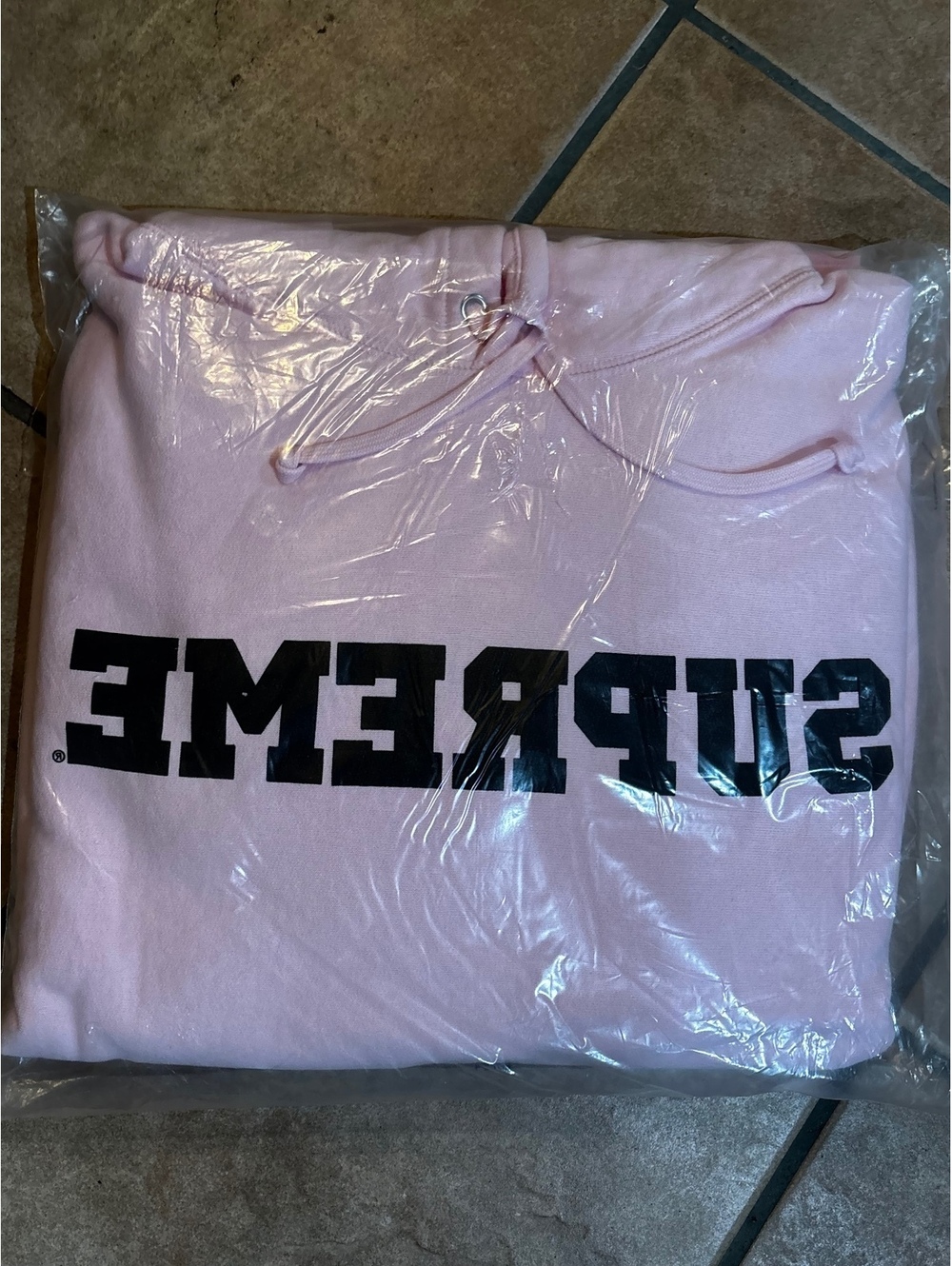 Supreme Reverse Hooded Sweatshirt Light Pink Medium
